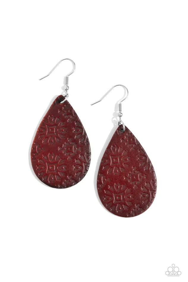 Paparazzi Accessories Earrings Stylishly Subtropical Brown Earrings Jewelry by Bretta