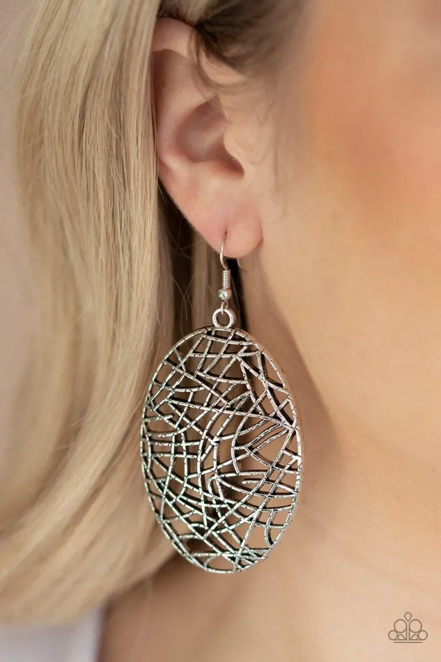 Paparazzi Accessories Earrings Way Out of Line Silver Earrings Jewelry by Bretta Paparazzi Accessories Earrings Way Out of Line Silver Earrings Jewelry by Bretta