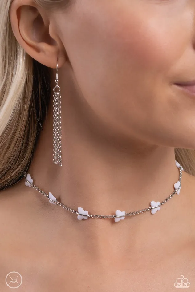 Paparazzi Accessories Necklaces FLYING in Wait White Necklace Jewelry by Bretta Paparazzi Accessories Necklaces FLYING in Wait White Necklace Jewelry by Bretta
