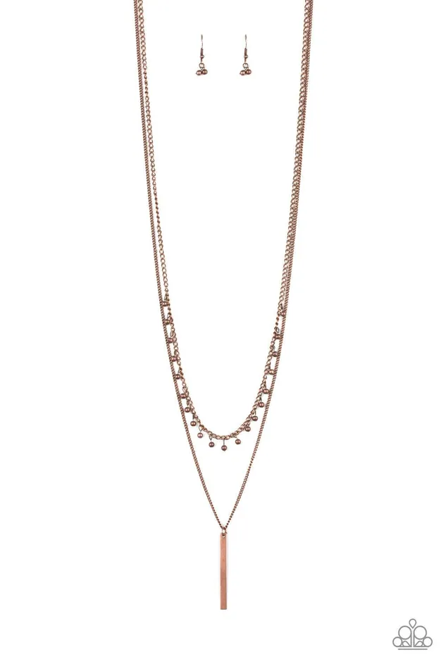 Paparazzi Accessories Necklaces Keep Your Eye On The Pendulum Copper Necklace Jewelry by Bretta