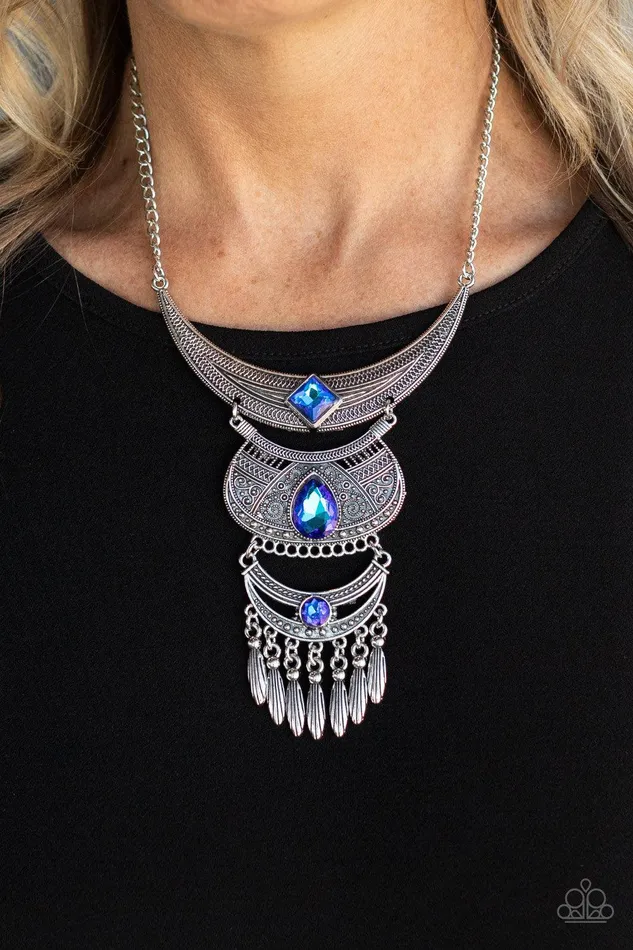 Paparazzi Accessories Necklaces Lunar Enchantment Blue Necklace Jewelry by Bretta Paparazzi Accessories Necklaces Lunar Enchantment Blue Necklace Jewelry by Bretta