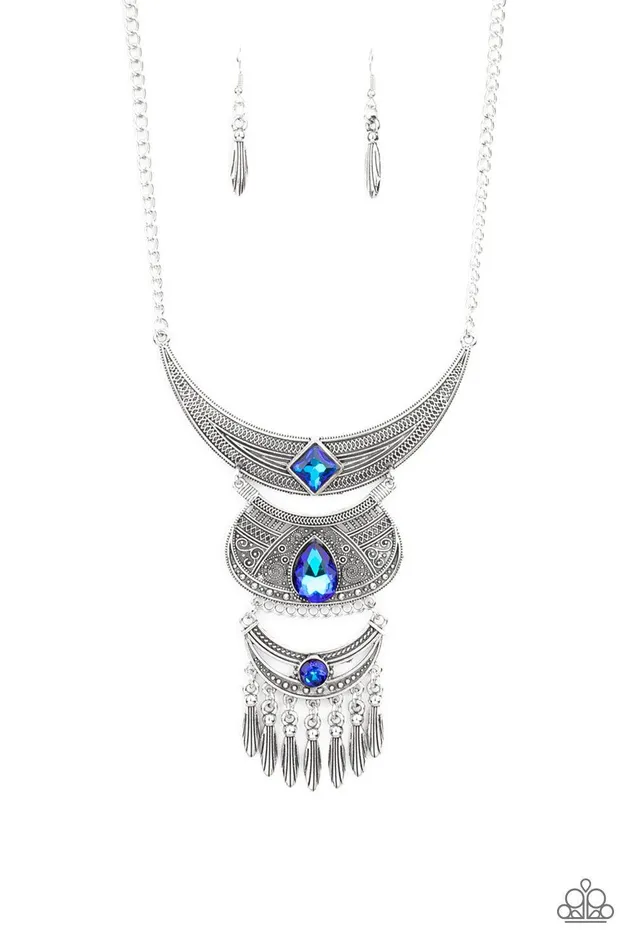 Paparazzi Accessories Necklaces Lunar Enchantment Blue Necklace Jewelry by Bretta