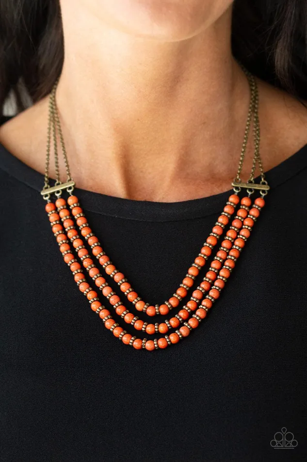 Paparazzi Accessories Necklaces Terra Trails Orange Necklace Jewelry by Bretta