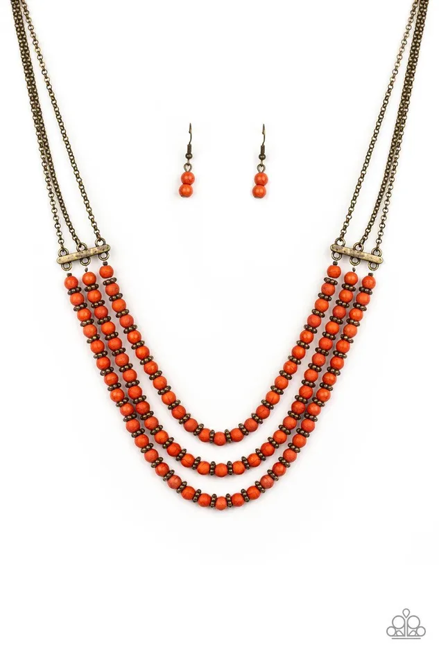 Paparazzi Accessories Necklaces Terra Trails Orange Necklace Jewelry by Bretta
