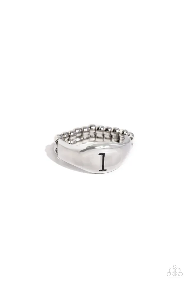 Paparazzi Accessories Rings Monogram Memento Silver L Ring Jewelry by Bretta