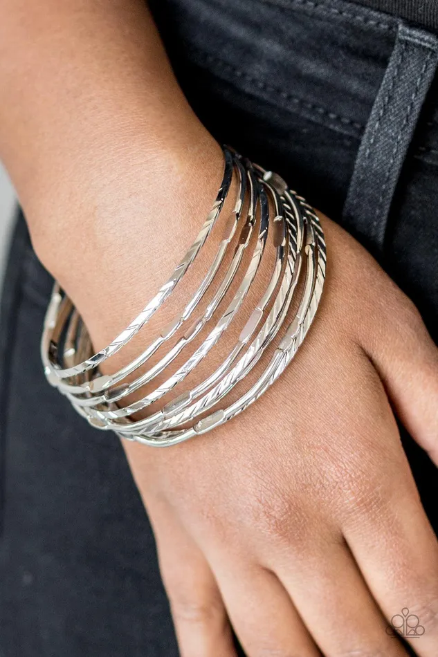 Paparazzi Accessories Rings Urban Sprawl Silver Bracelets Jewelry by Bretta