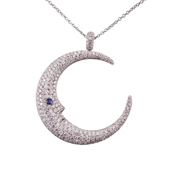 Pasquale Bruni Necklaces Pasquale Bruni Gold 445ctw Diamond Half Moon Necklace