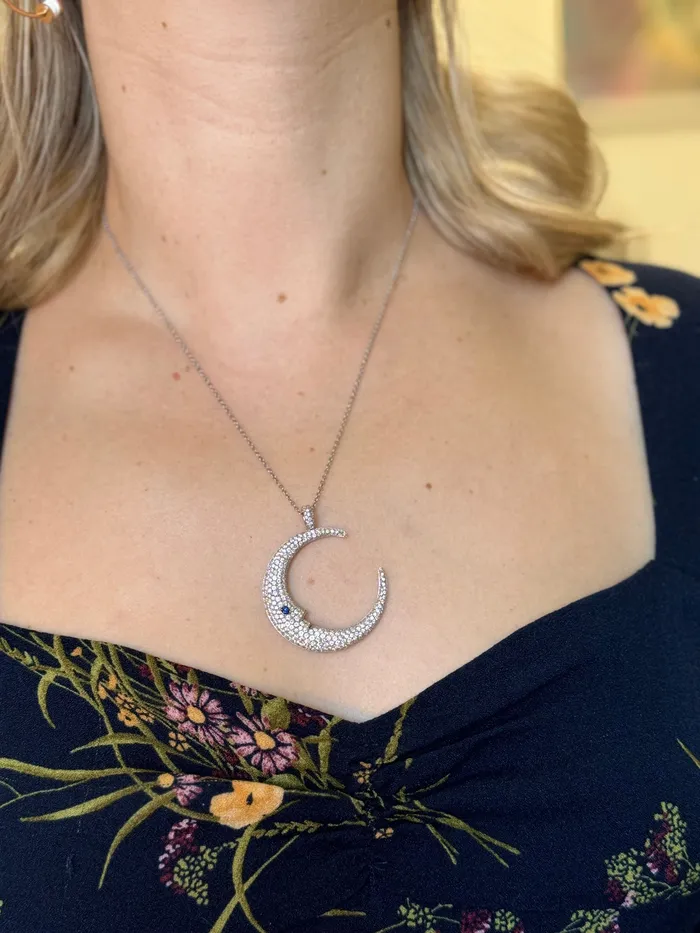 Pasquale Bruni Necklaces Pasquale Bruni Gold 445ctw Diamond Half Moon Necklace