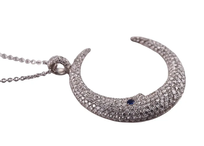 Pasquale Bruni Necklaces Pasquale Bruni Gold 445ctw Diamond Half Moon Necklace