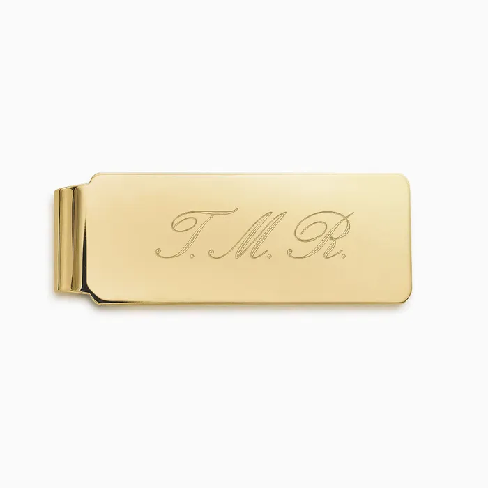PreStyled Sets Sandy Steven Engravers Engravable StraightEdge 14k Yellow Gold Money Clip
