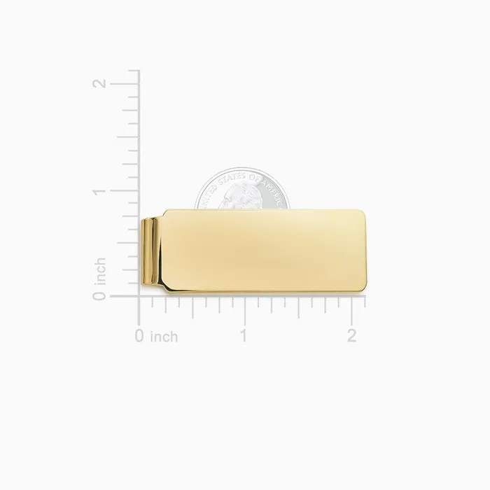 PreStyled Sets Sandy Steven Engravers Engravable StraightEdge 14k Yellow Gold Money Clip