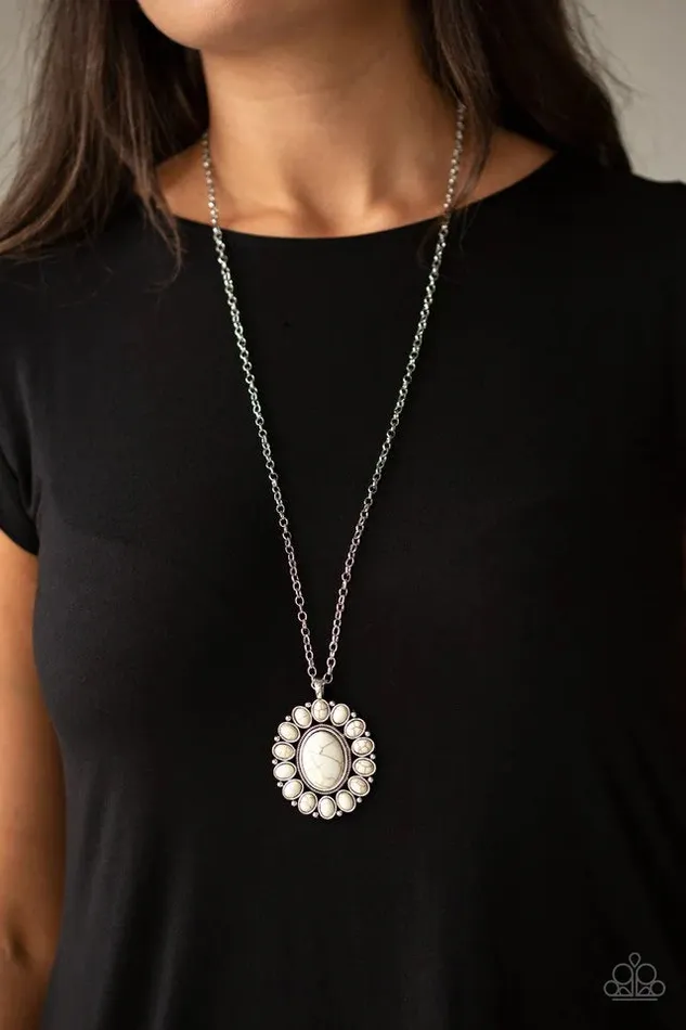 Rancho Roamer White Necklace Jewelry by Bretta Paparazzi Accessories Necklaces