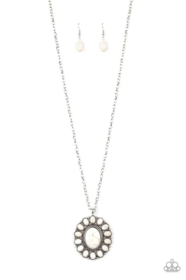 Rancho Roamer White Necklace Jewelry by Bretta Paparazzi Accessories Necklaces