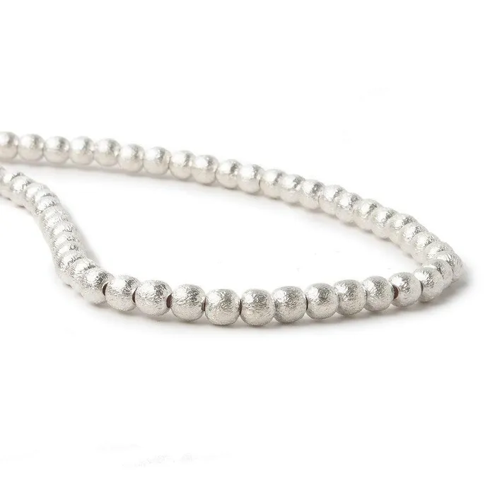 Rings Beadsofcambaycom 3mm Sterling Silver Plated Copper Brushed Round 8 inch 66 beads Rings Beadsofcambaycom 3mm Sterling Silver Plated Copper Brushed Round 8 inch 66 beads