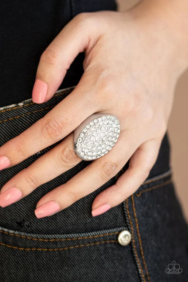 Rings Bling Scene White Ring Jewelry by Bretta Paparazzi Accessories