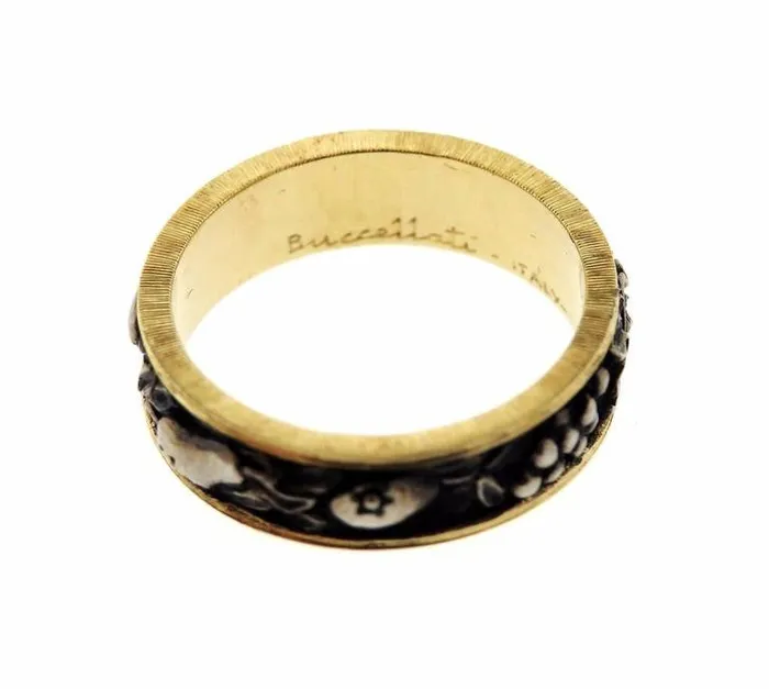 Rings Buccellati Buccellati Gold Silver Brunito Band Ring