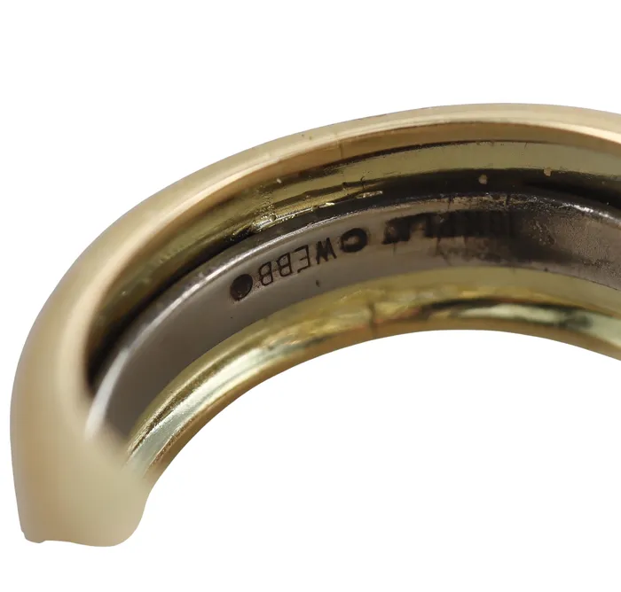 Rings David Webb David Webb Diamond Gold Platinum Enamel Cigar Band Ring