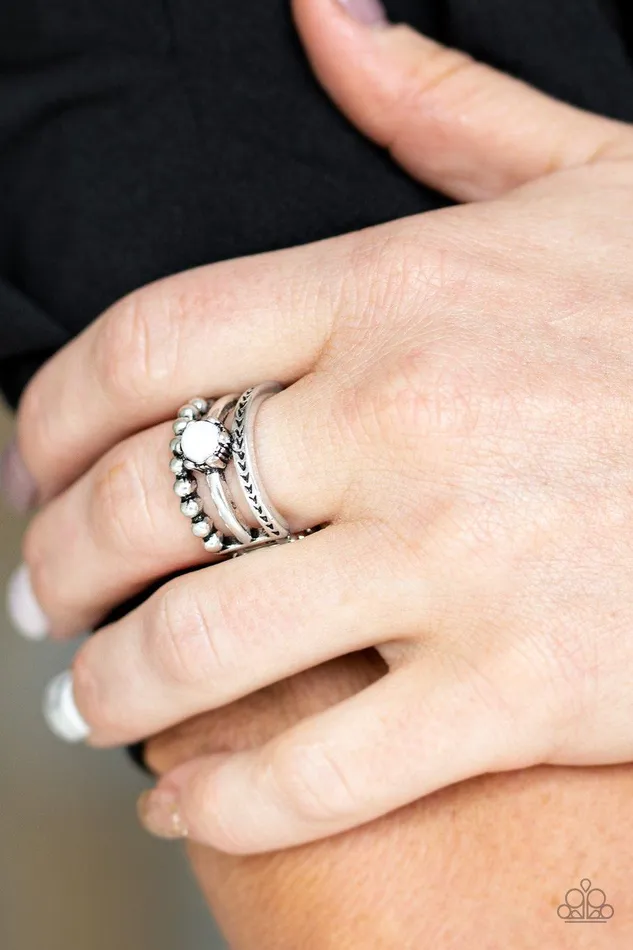 Rings POP Rival White Ring Jewelry by Bretta Paparazzi Accessories
