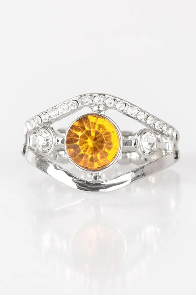 Rings Rich With Richness Yellow Ring Jewelry by Bretta Paparazzi Accessories