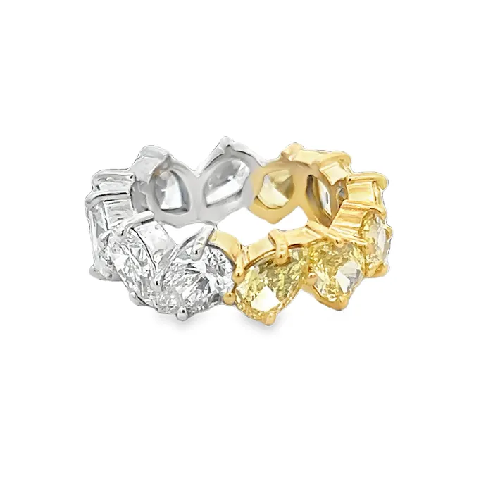 Rings YaninaCo Jewelry TwoTone Eternity Pear Wedding Band