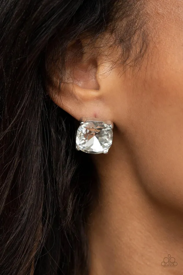 Royalty High White Earrings Jewelry by Bretta Paparazzi Accessories Earrings