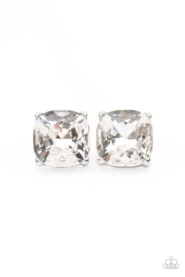 Royalty High White Earrings Jewelry by Bretta Paparazzi Accessories Earrings
