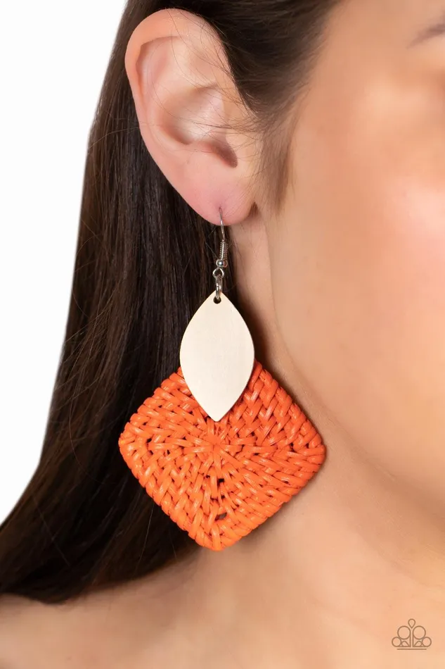 Sabbatical WEAVE Orange Earrings Jewelry by Bretta Paparazzi Accessories Earrings