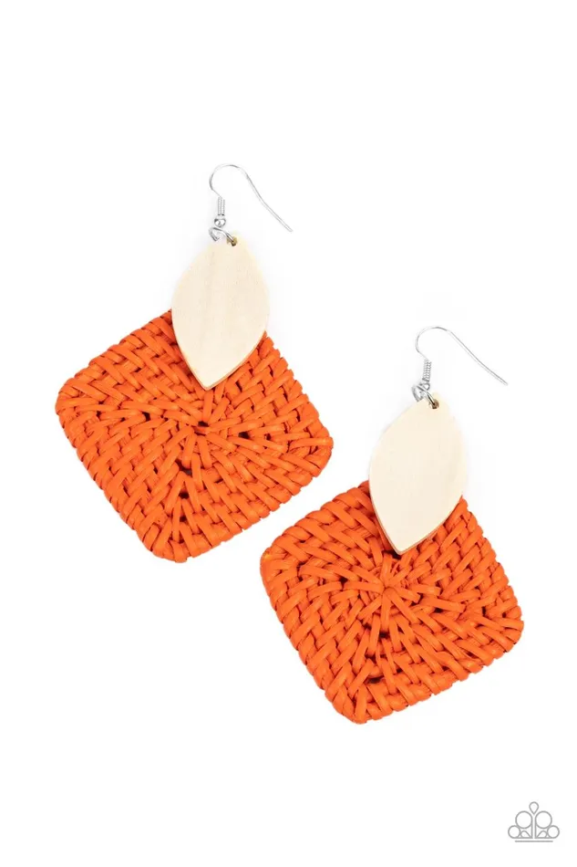 Sabbatical WEAVE Orange Earrings Jewelry by Bretta Paparazzi Accessories Earrings