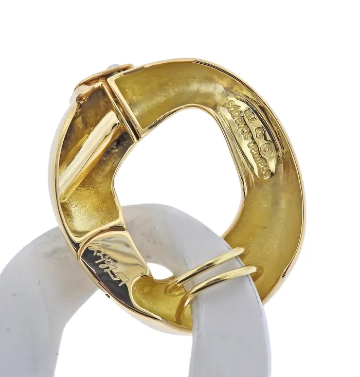 Seaman Schepps Gold White Ceramic Link Bracelet Seaman Schepps Bracelets
