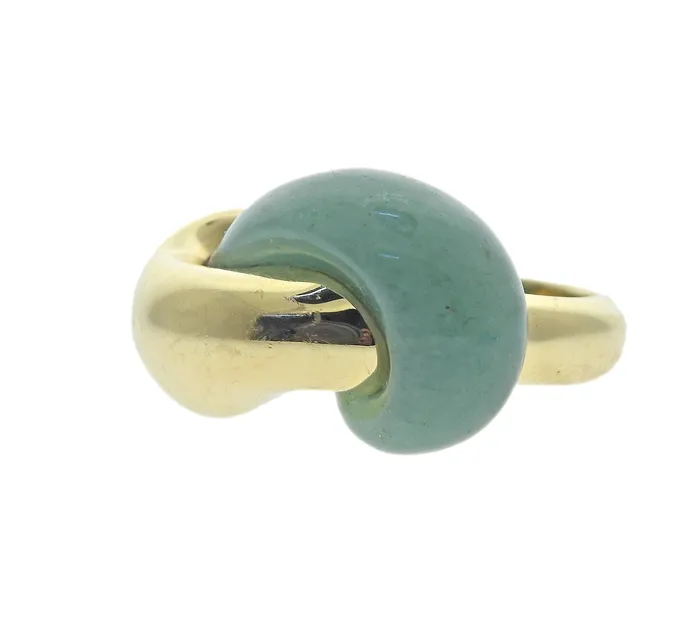 Seaman Schepps Half Link Gold Aventurine Ring Seaman Schepps Rings