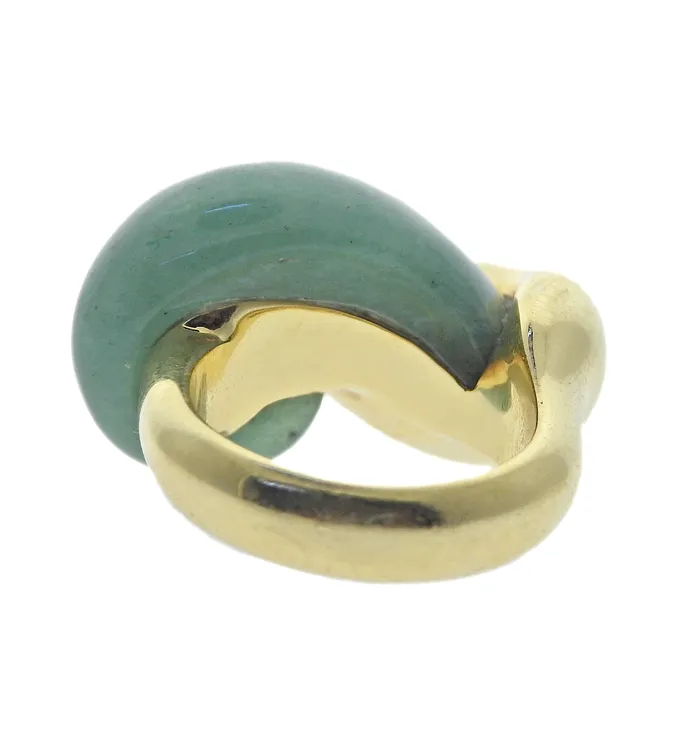 Seaman Schepps Half Link Gold Aventurine Ring Seaman Schepps Rings