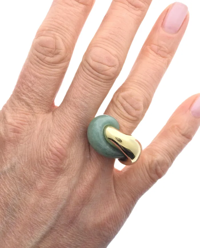 Seaman Schepps Half Link Gold Aventurine Ring Seaman Schepps Rings