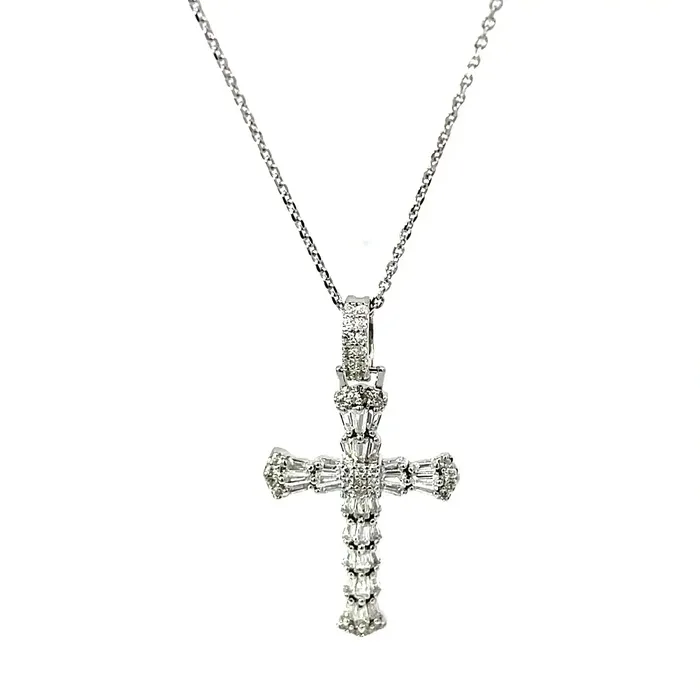 Senso Silver Necklaces Womens silver necklace Senso Silver with a cross with crystals