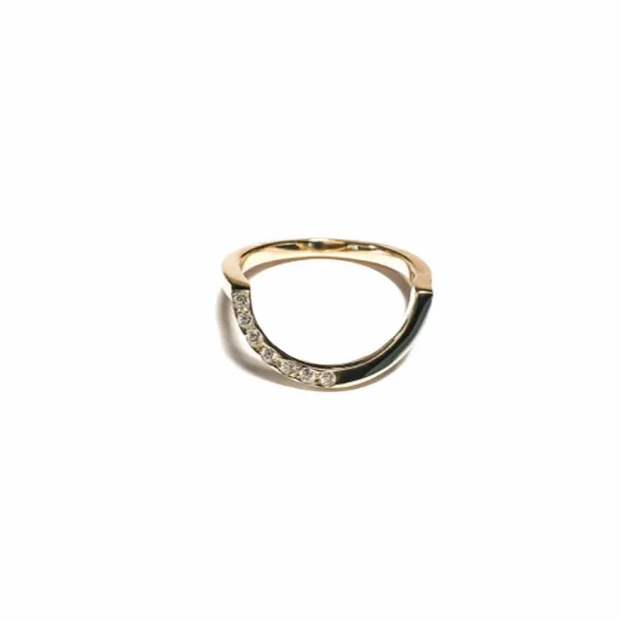 Sharp 14 kt red gold diamond ring Joanna Jablko Jewelry Rings