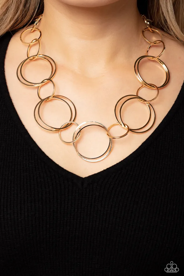 Shimmering Symphony Gold Necklace Jewelry by Bretta Paparazzi Accessories Necklaces