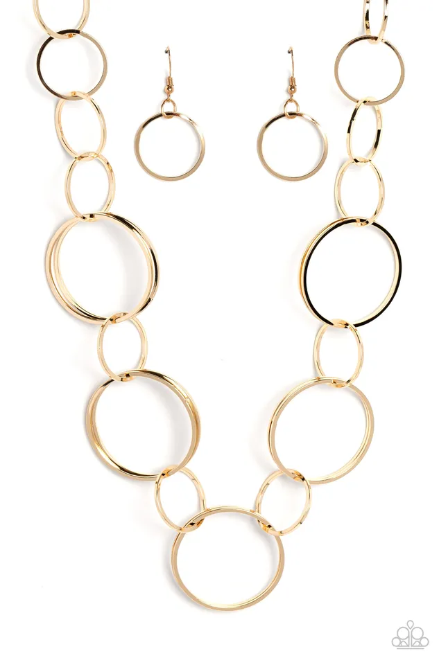 Shimmering Symphony Gold Necklace Jewelry by Bretta Paparazzi Accessories Necklaces