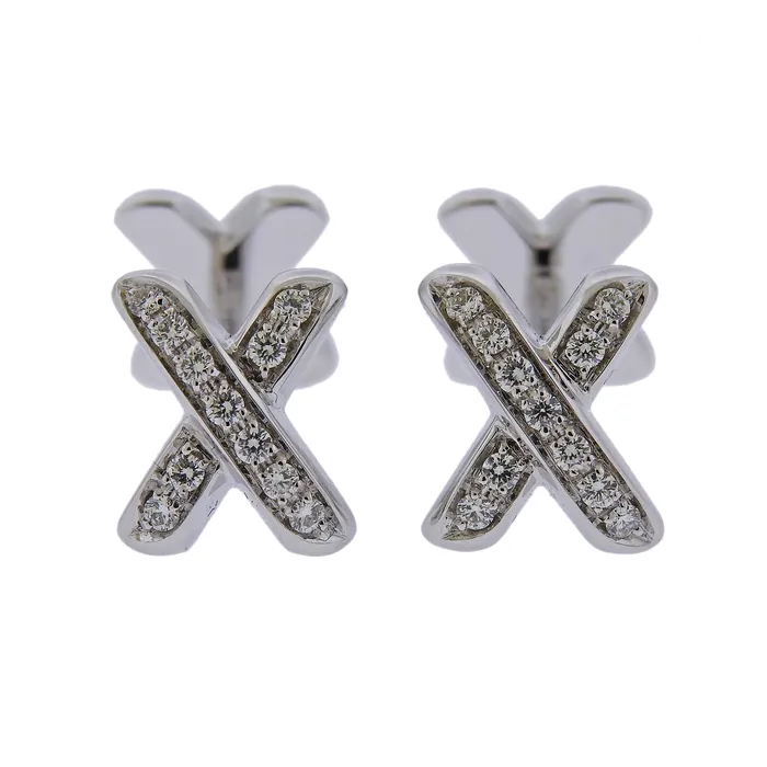Tiffany Co Classic X Gold Diamond Cufflinks Tiffany Co PreStyled Sets