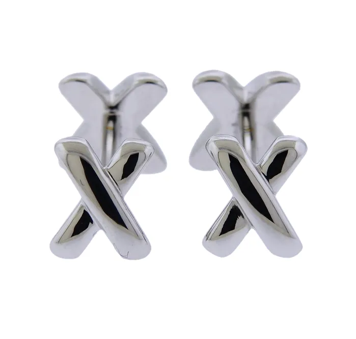 Tiffany Co Classic X Gold Diamond Cufflinks Tiffany Co PreStyled Sets