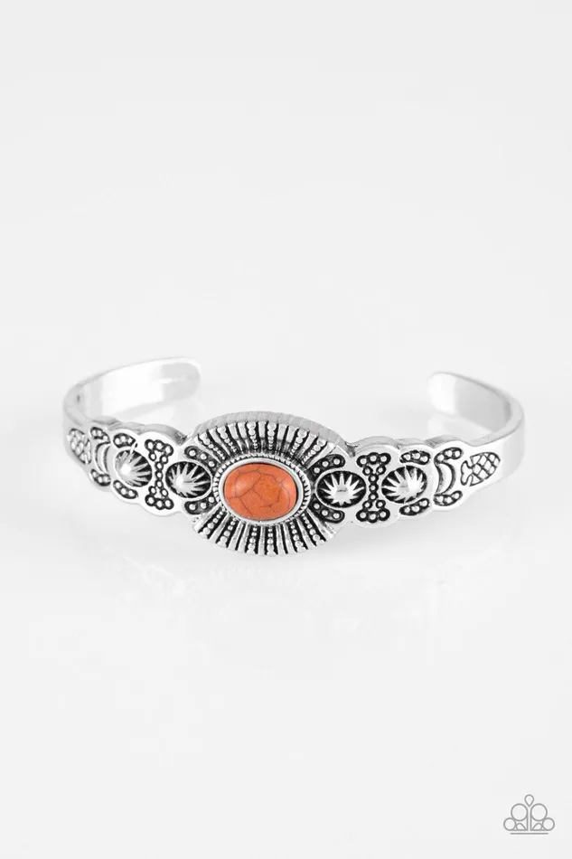 Wide Open Mesas Orange Bracelet Jewelry by Bretta Paparazzi Accessories Bracelets