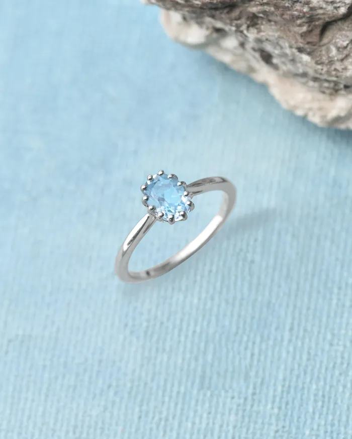 105 Ct Blue Topaz Solid 925 Sterling Silver Ring Jewelry YoTreasure Rings