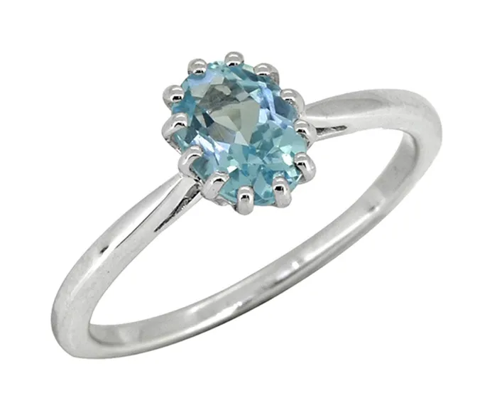 105 Ct Blue Topaz Solid 925 Sterling Silver Ring Jewelry YoTreasure Rings