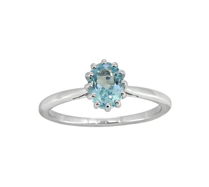 105 Ct Blue Topaz Solid 925 Sterling Silver Ring Jewelry YoTreasure Rings