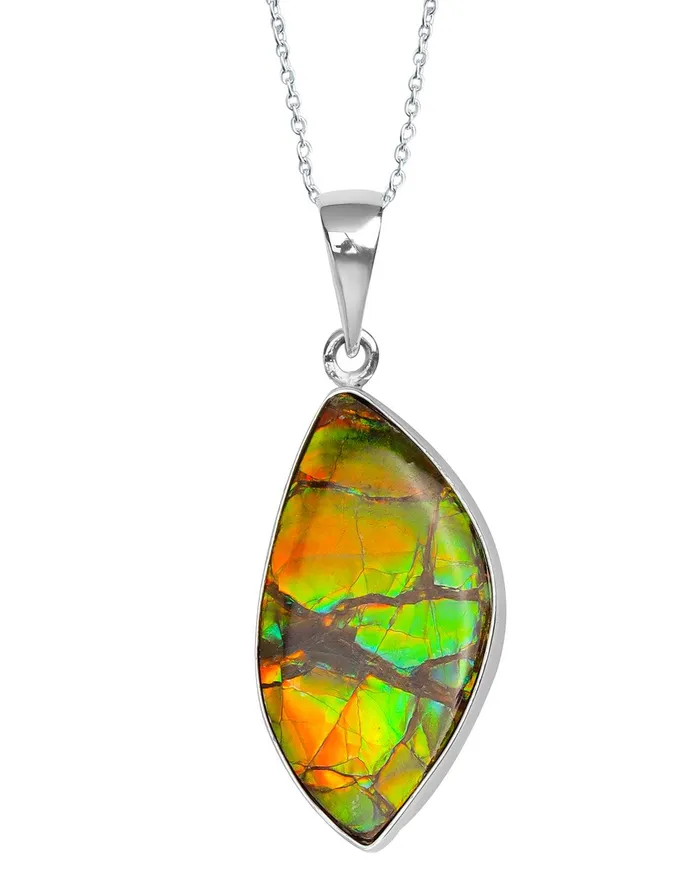 1090 Ct Ammolite 925 Sterling Silver Necklace Pendant Jewelry YoTreasure Necklaces