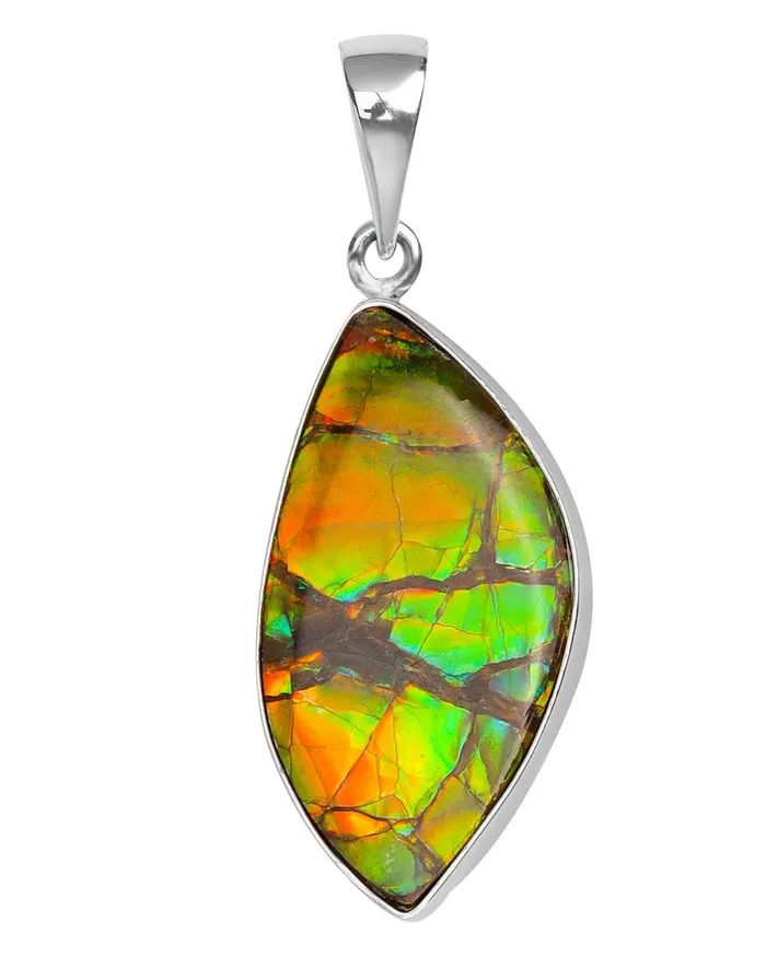 1090 Ct Ammolite 925 Sterling Silver Necklace Pendant Jewelry YoTreasure Necklaces