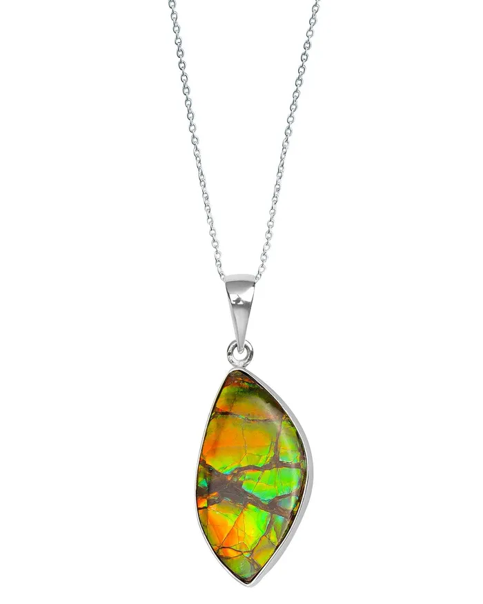 1090 Ct Ammolite 925 Sterling Silver Necklace Pendant Jewelry YoTreasure Necklaces