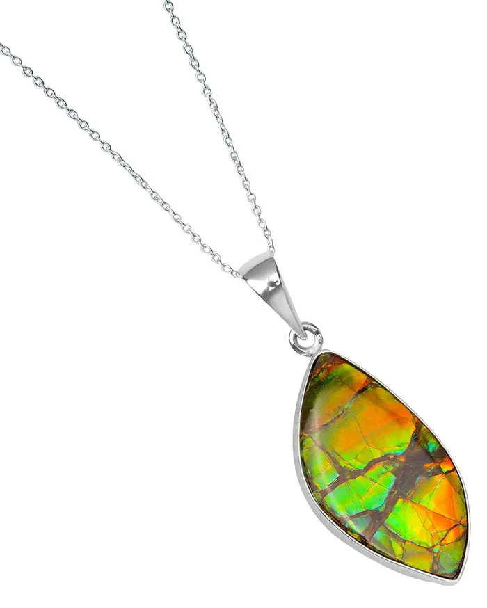 1090 Ct Ammolite 925 Sterling Silver Necklace Pendant Jewelry YoTreasure Necklaces