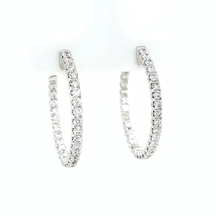 14k White Gold Inside Out 158ctw Diamond Hoop Earrings I8164 Wilkerson Assoc Earrings 14k White Gold Inside Out 158ctw Diamond Hoop Earrings I8164 Wilkerson Assoc Earrings