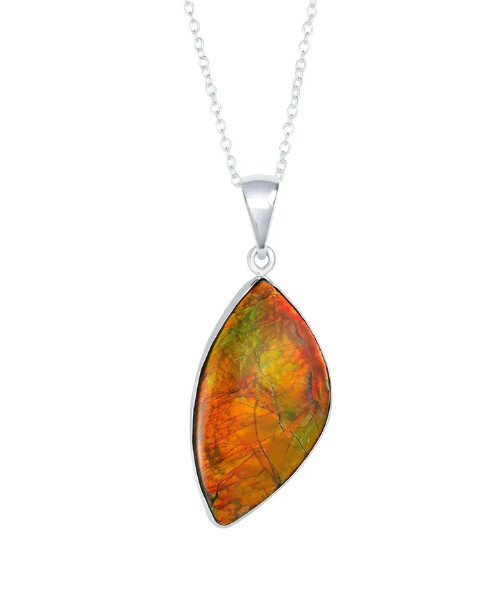 1570 Ct Ammolite Solid 925 Sterling Silver Chain Necklace Pendant YoTreasure Necklaces