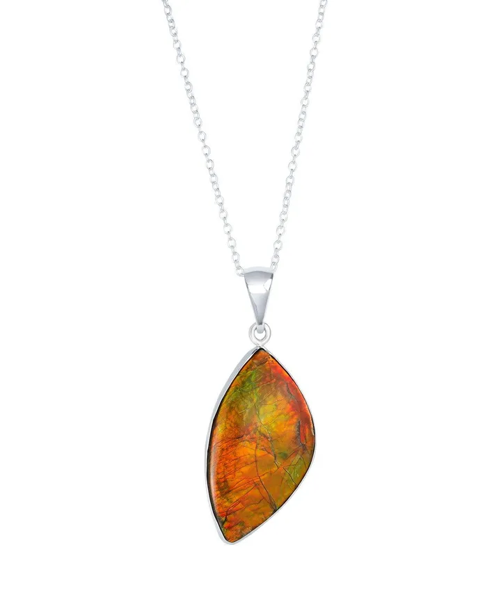 1570 Ct Ammolite Solid 925 Sterling Silver Chain Necklace Pendant YoTreasure Necklaces