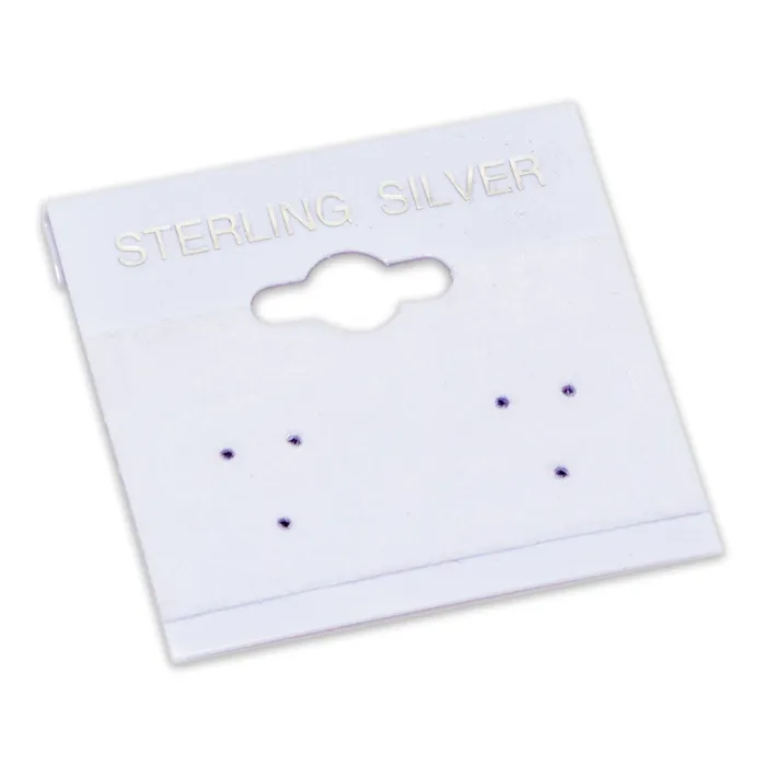 2 x 2 White Sterling Silver Hanging Earring Card JPIDisplay Earrings